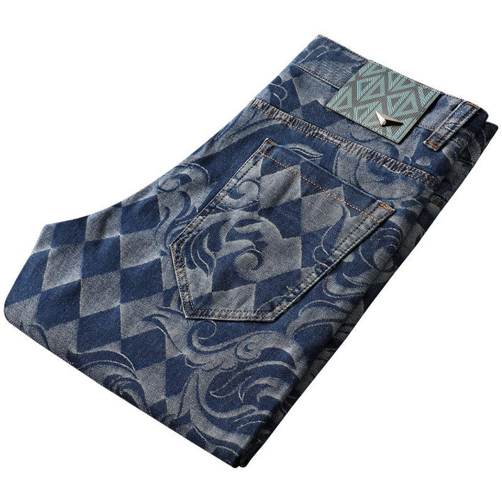 Men's classic indigo stretch denim jeans, offering all-day comfort & versatile style.