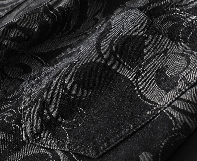 Men's stretch black denim jeans, ideal for a refined casual look with all-day comfort.