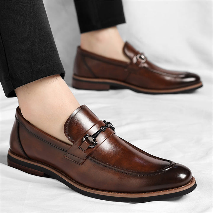 Durable men's classic loafers. Italian style slip-on shoes, perfect for office, formal wear, & everyday comfort.