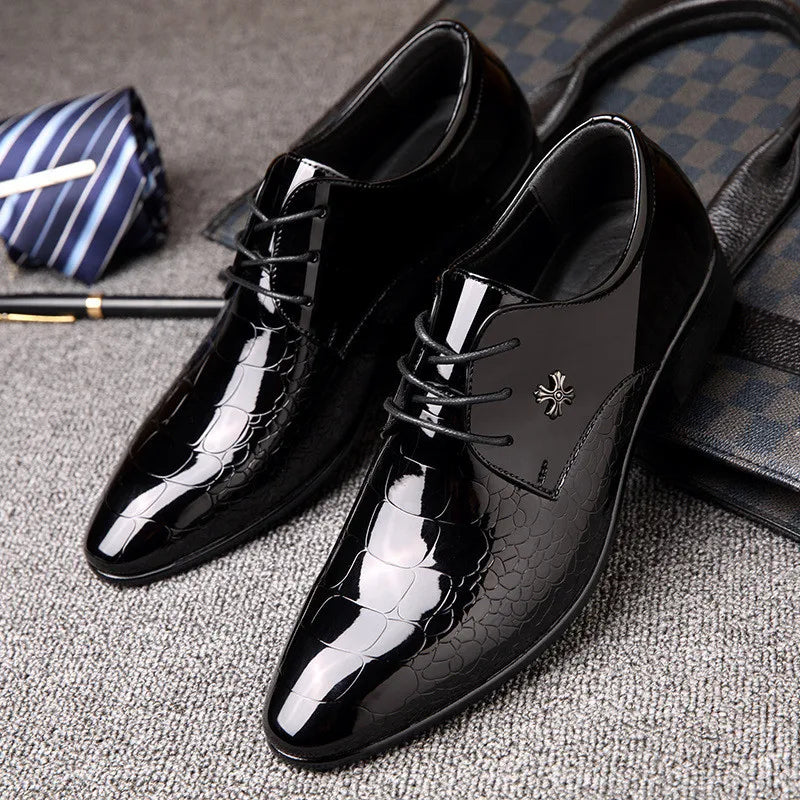 Men's classic Italian style slip-on dress shoes, ideal for formal wear, office, and sophisticated smart casual looks.