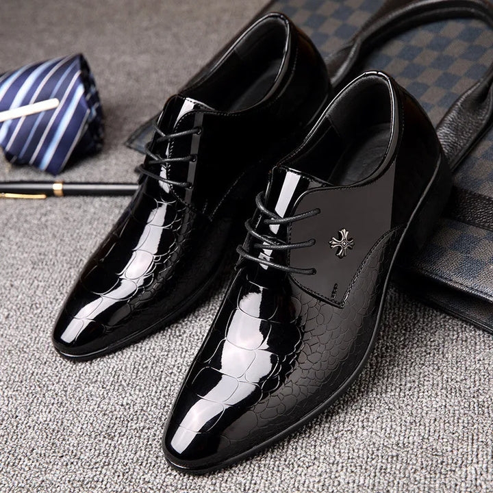 Men's classic Italian style slip-on dress shoes, ideal for formal wear, office, and sophisticated smart casual looks.