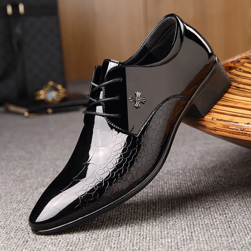 Sophisticated men's slip-on dress shoes with an elegant Italian design, comfortable for business and special events.