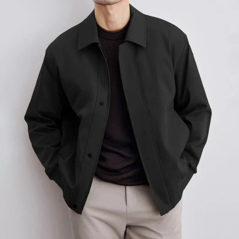Versatile men's Harrington jacket in khaki, a classic outerwear choice for casual style & all-day comfort.
