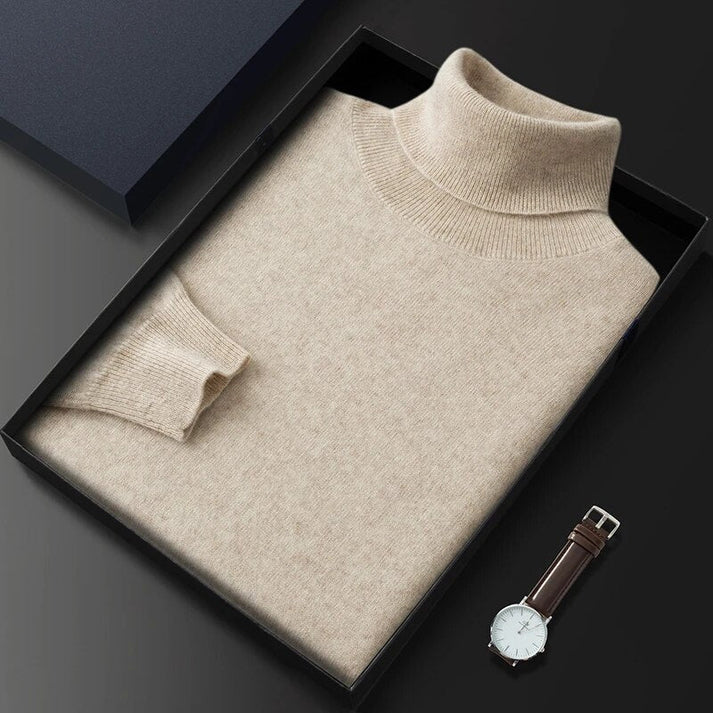 Elegant men's knit turtleneck sweater. Perfect for smart casual, business casual, and modern fall/winter fashion.