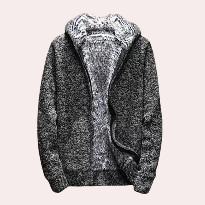 Men's classic knitted hooded gilet, a versatile sleeveless vest. Stylish casual outerwear for comfortable, everyday layering.