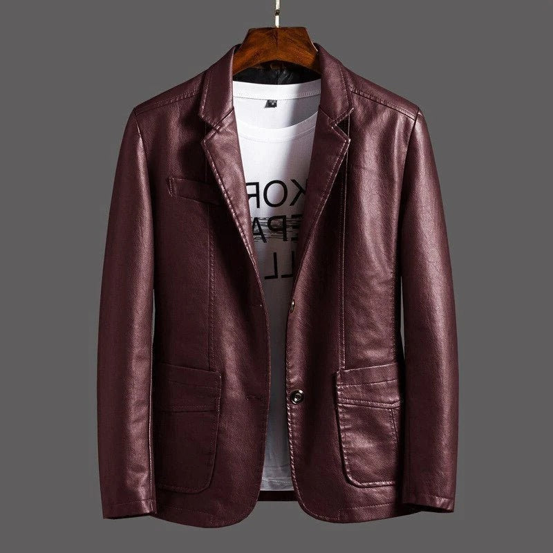Men's classic leather bomber jacket for timeless appeal. Versatile outerwear, perfect for smart casual everyday wear.