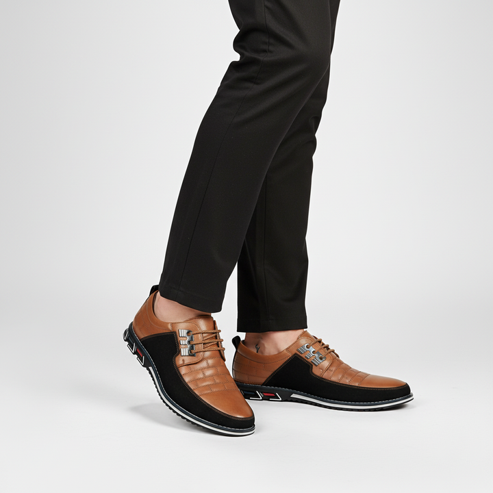 Stylish men's leather lace-up dress shoes, comfortable and classic for office or events