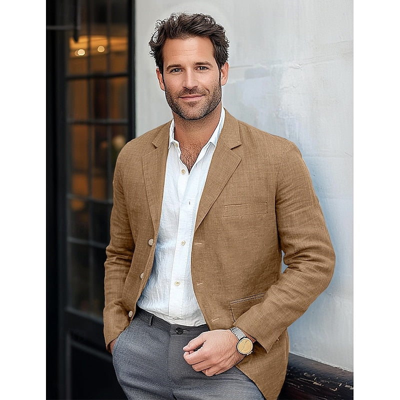 Stylish men's classic blazer, lightweight & versatile for smart casual events or everyday men's fashion.