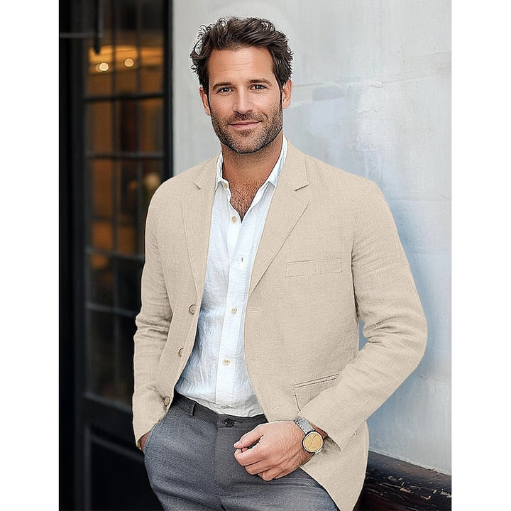 Versatile men's classic blazer jacket, lightweight & comfortable for all-season smart casual and fashion.