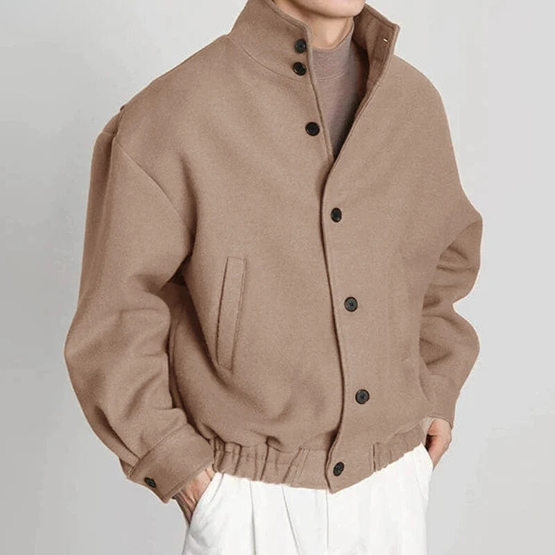 Black men's lightweight jacket, a classic & comfortable choice for versatile outerwear.