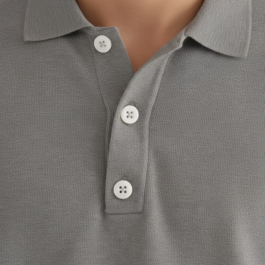 Stylish men's long sleeve polo shirt, perfect for smart casual wear, comfortable mensapparel.