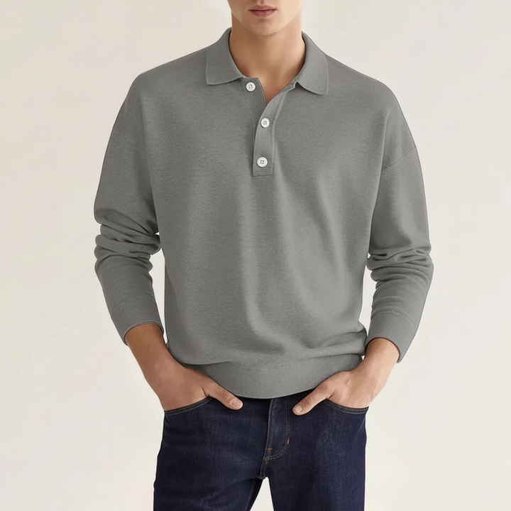 Versatile long sleeve men's polo shirt, great for layering or standalone wear, mensfashion.