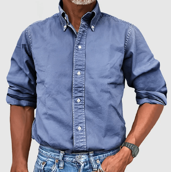 Stylish men's long sleeve top, ideal for versatile fashion. Classic design for casual or formal outfits.