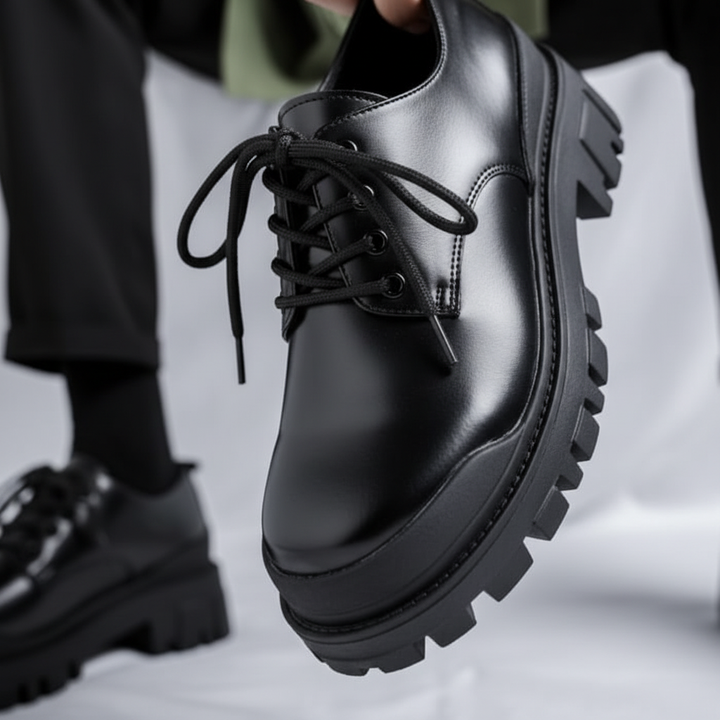 Stylish men's low-cut vegan leather shoes, anti-slip sole, excellent for both casual and dress wear.