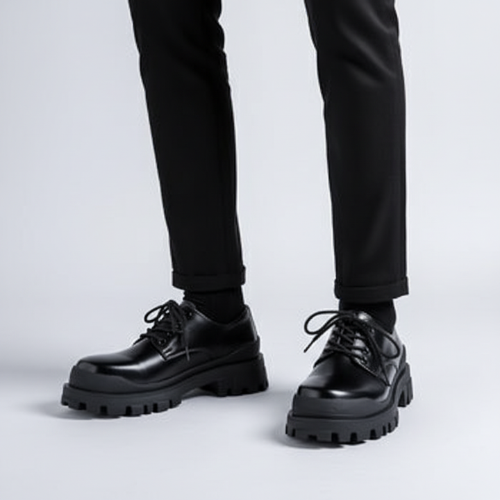 Comfortable men's vegan leather low-cut shoes, versatile for autumn/winter, featuring anti-slip design.