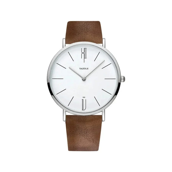 High-quality men's watch with a supple leather band, a classic and versatile piece for everyday style.