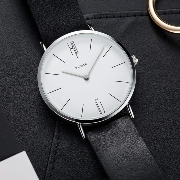A refined men's minimalist leather watch, combining classic design with contemporary sophistication. Timeless.