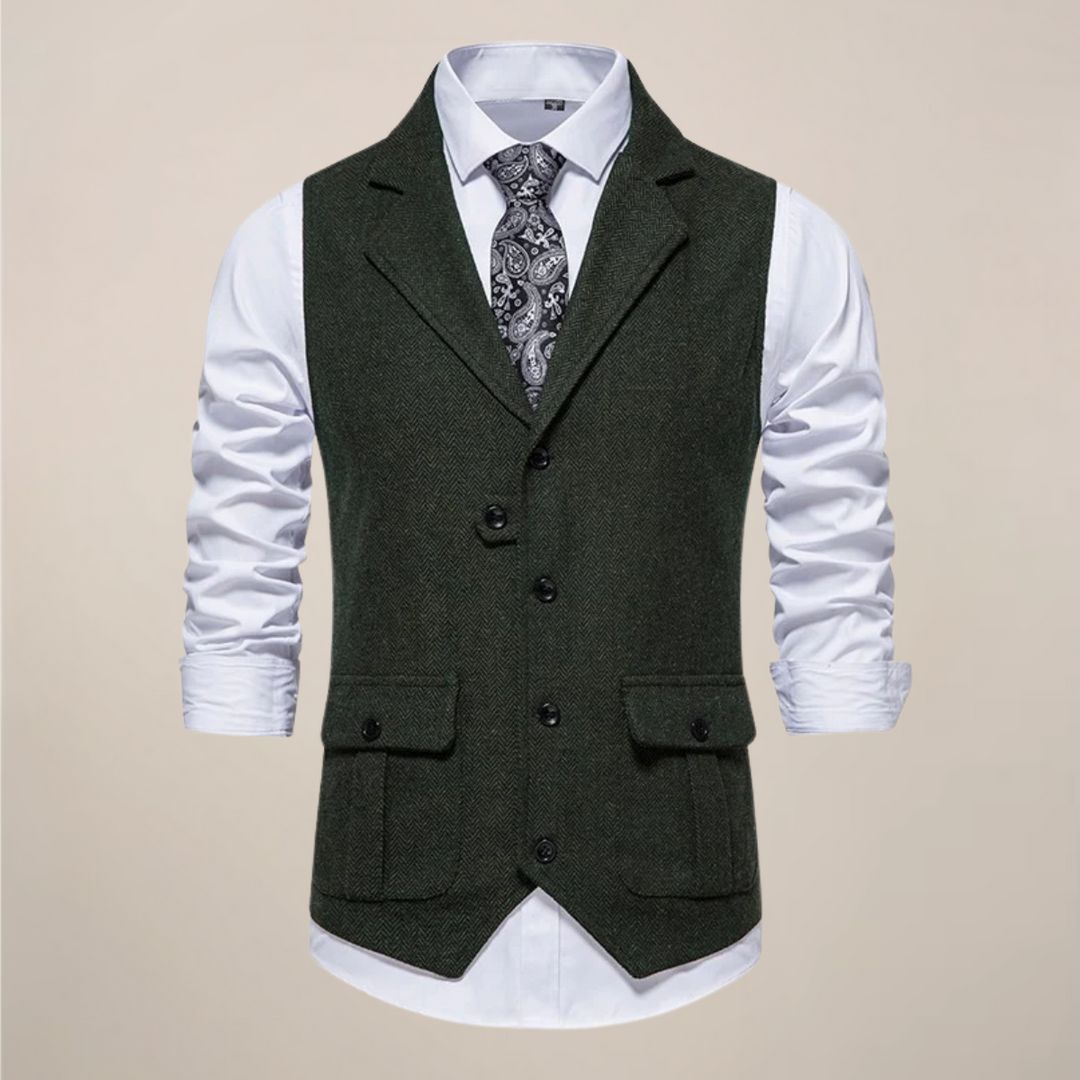 Classic men's notch lapel waistcoat, a tailored vest for formal, smart casual, and elegant event layering.