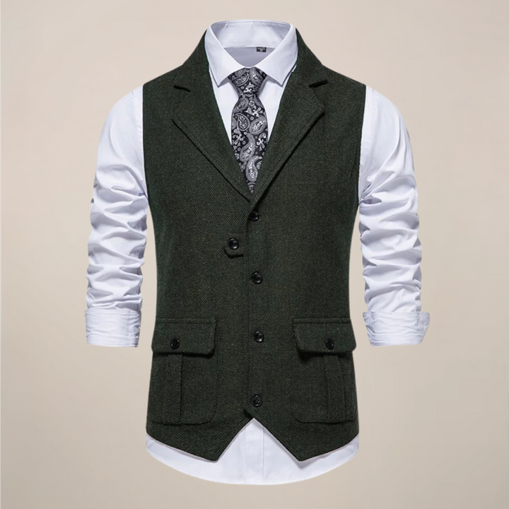 Classic men's notch lapel waistcoat, a tailored vest for formal, smart casual, and elegant event layering.