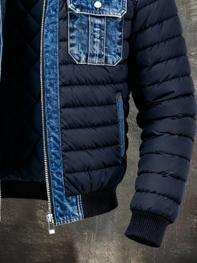 Stylish men's classic padded jacket in a timeless design, perfect for outdoor wear & layered clothing.