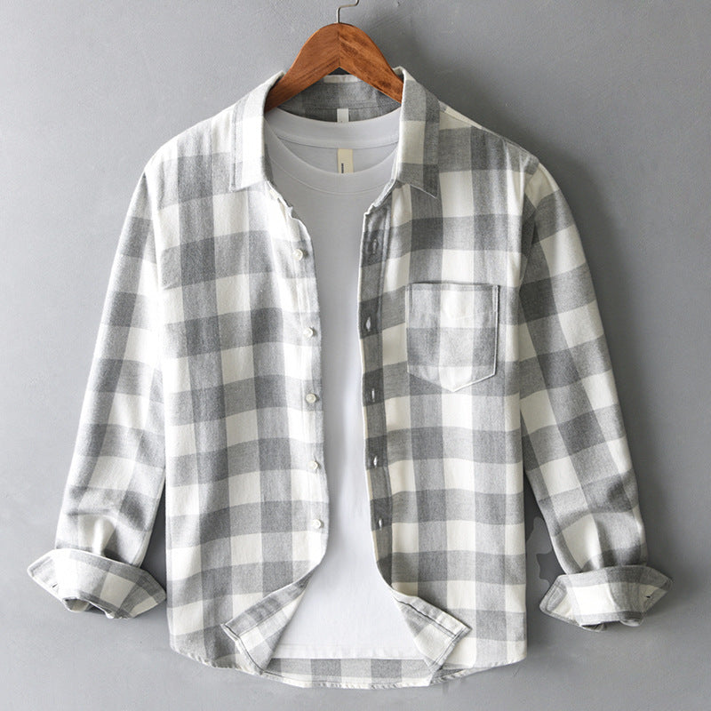 Men's versatile plaid button-down shirt. Ideal long-sleeve for casual fashion, everyday comfort & fall layering.