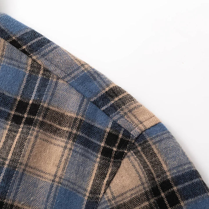 Comfortable men's relaxed fit plaid flannel shirt. Long sleeve, ideal for casual style & fall fashion.
