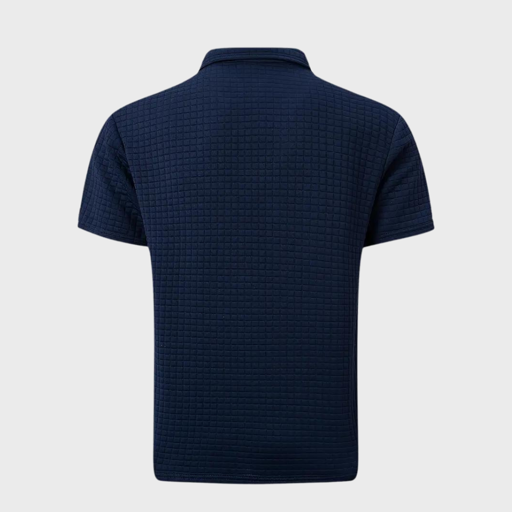 Elegant men's smart casual polo shirt, timeless design, short sleeve.