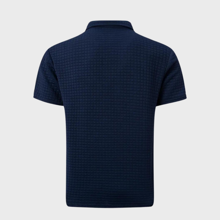Elegant men's smart casual polo shirt, timeless design, short sleeve.
