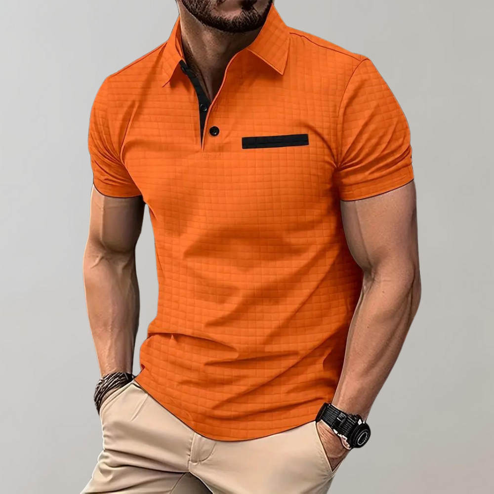 Classic style men's polo, offering effortless smart casual elegance.