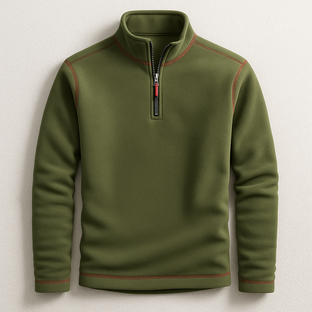 Versatile men's quarter-zip pullover, ideal layering top for comfort & everyday style. Soft feel & tailored fit.