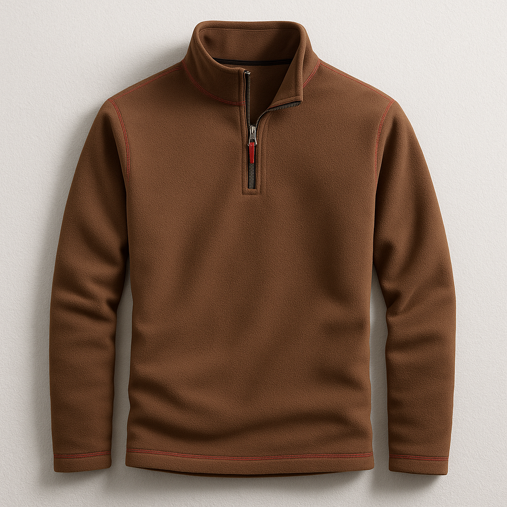 Soft feel men's classic quarter-zip pullover ensures everyday comfort. Long sleeve casual wear for men's fashion.