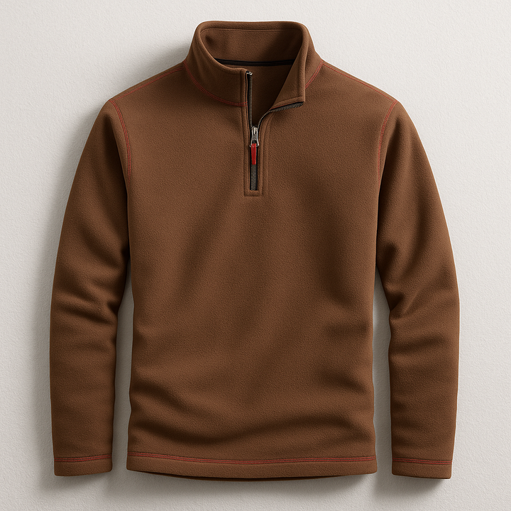 Soft feel men's classic quarter-zip pullover ensures everyday comfort. Long sleeve casual wear for men's fashion.