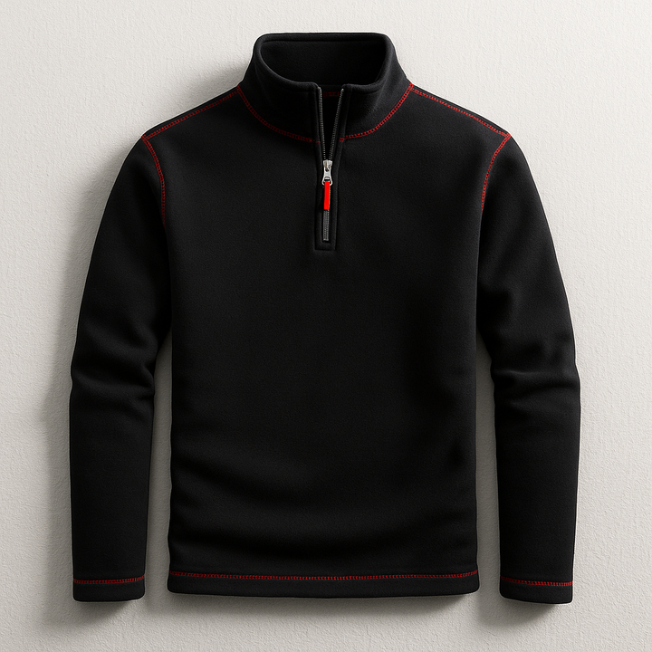 Everyday men's classic quarter-zip pullover. Soft, comfortable long sleeve top for casual style & layering.
