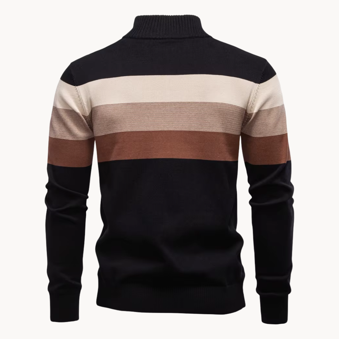Effortless classic men's quarter-zip sweater, perfect for layering in any season.