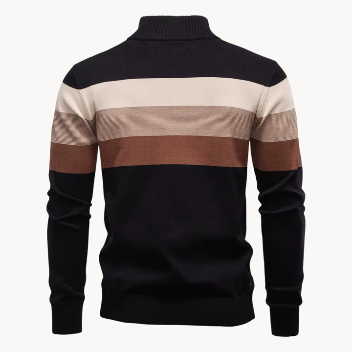 Effortless classic men's quarter-zip sweater, perfect for layering in any season.