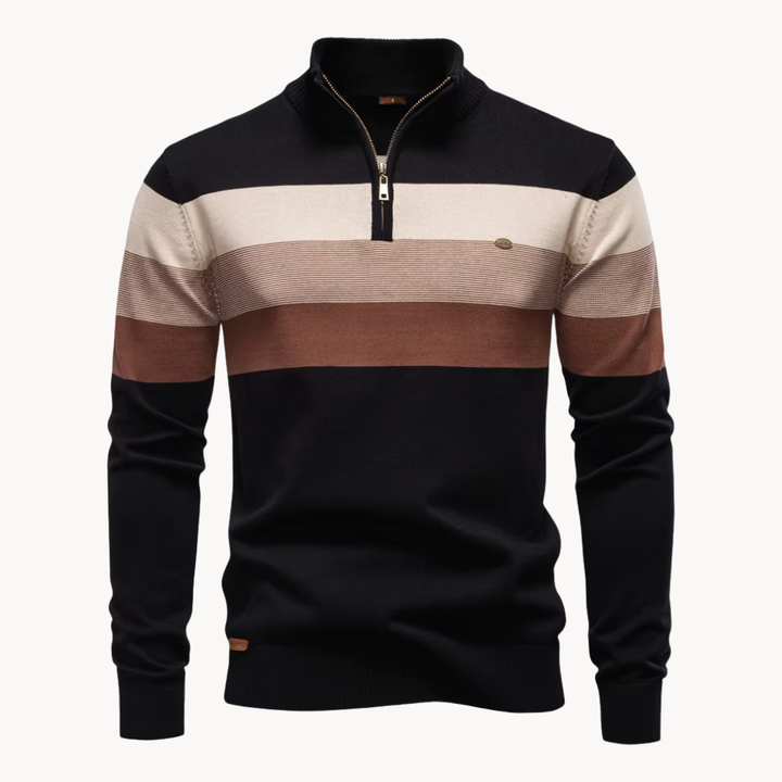 Comfortable long-sleeve men's quarter-zip sweater, perfect for everyday layering.