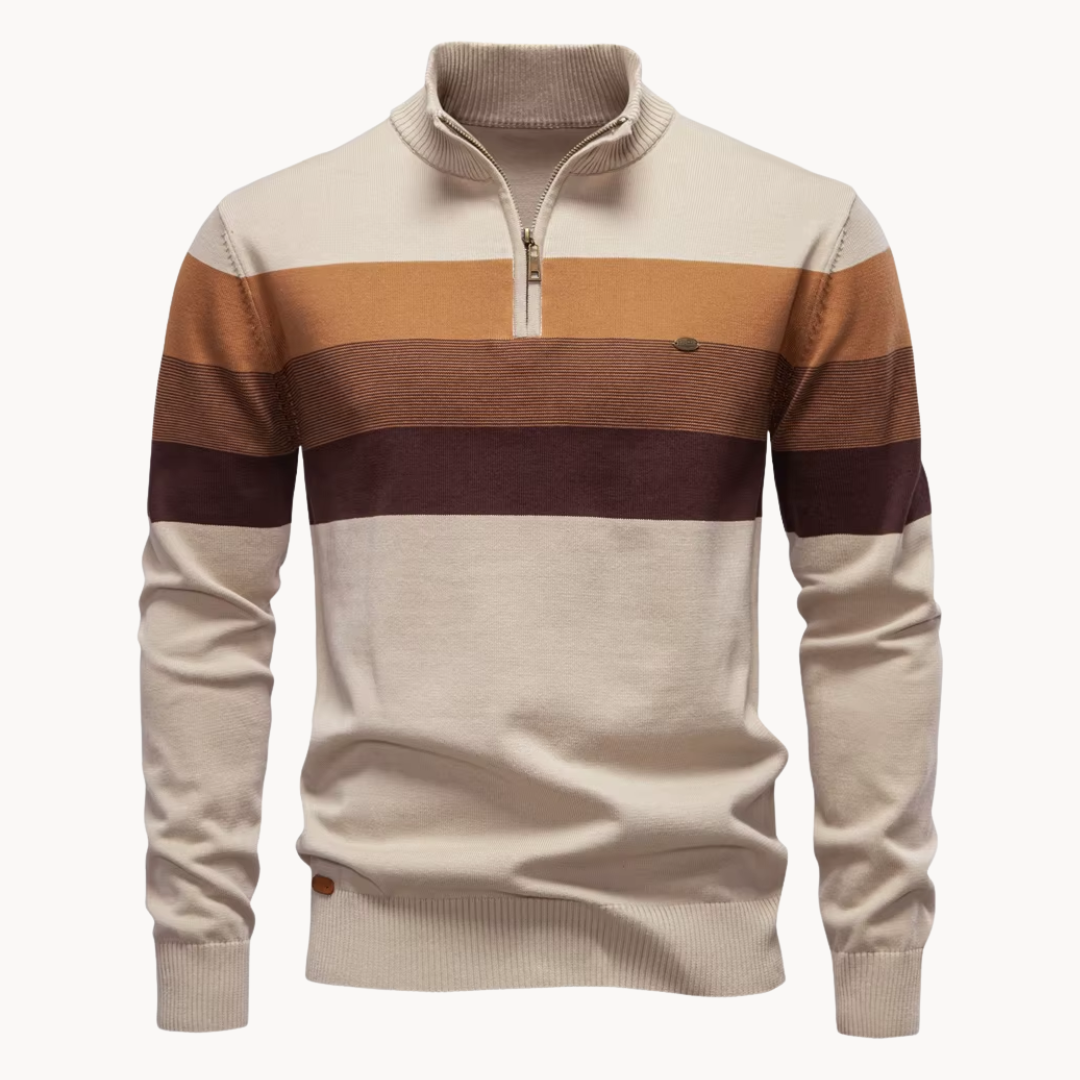 Soft, comfortable men's long-sleeve quarter-zip sweater for modern mens fashion.