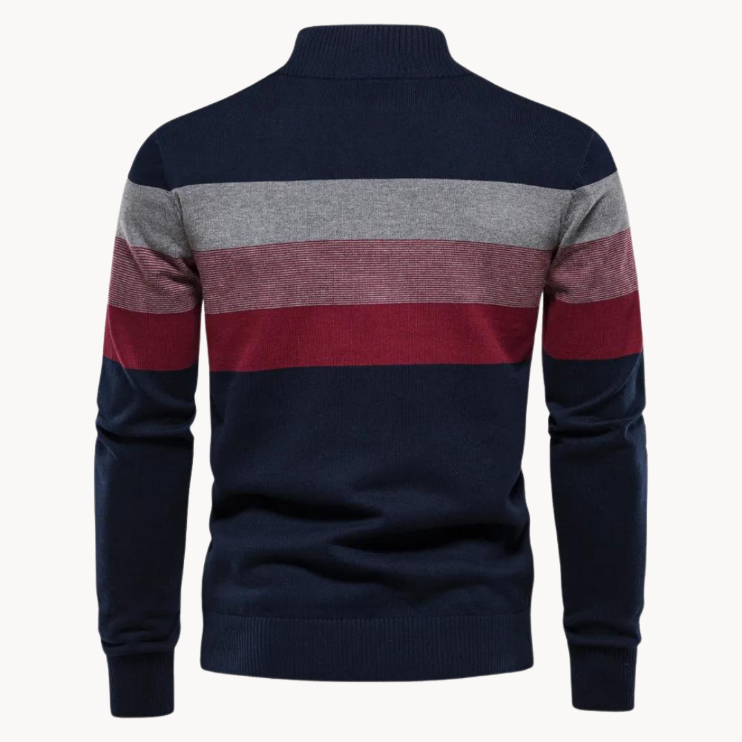 Smart casual men's quarter-zip sweater, comfortable and fashionable for modern men.