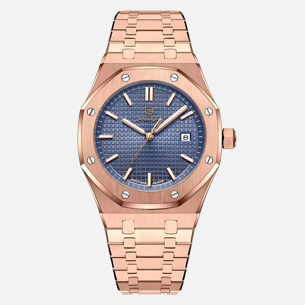 Durable men's classic quartz watch with a clear Roman numeral display, ideal for business or casual elegance.