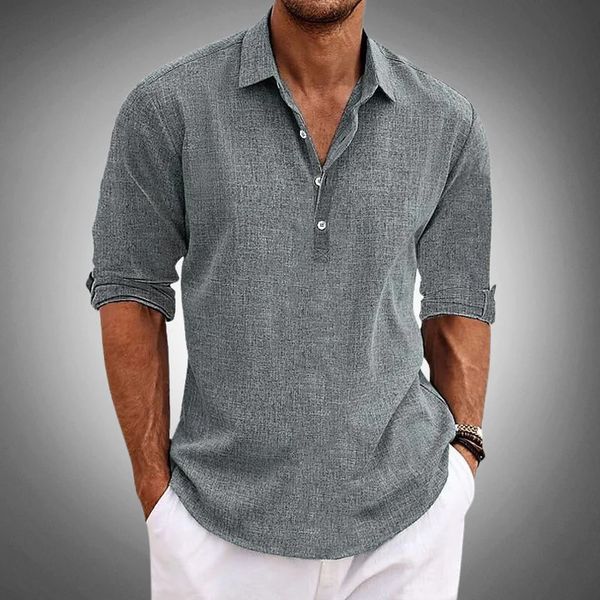 Versatile men's smart casual polo shirt, relaxed fit, ideal for everyday fashion & summer wear. Short sleeve with buttons.