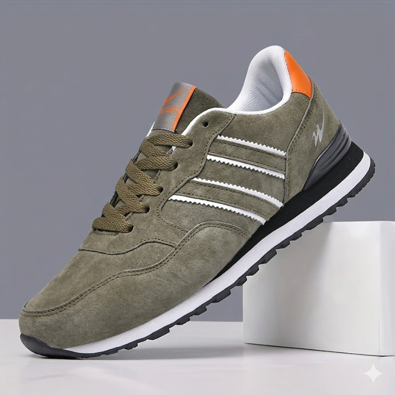 Comfortable men's walking shoes, classic retro athletic sneakers with cushioned design for everyday comfort.