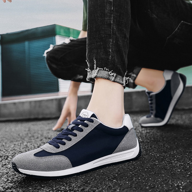 Men's retro comfort sneakers in a lifestyle setting, perfect for casual outings & versatile style.