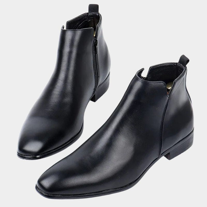 Men's classic retro style ankle boots with side zip. Durable leather, comfortable for everyday wear.