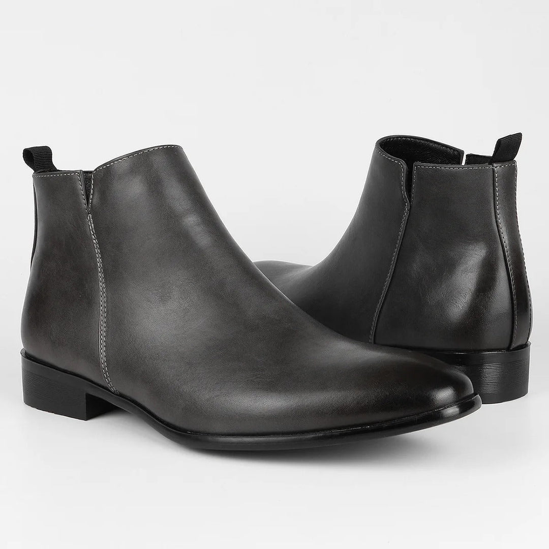 Classic men's retro ankle boots with convenient side zip. Stylish and durable for walking or formal events.