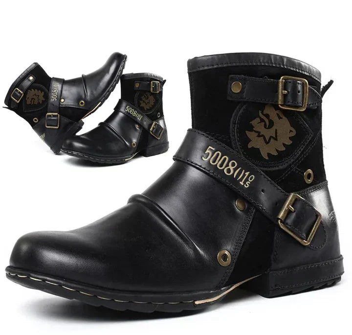 Vintage inspired men's boots. Classic retro footwear for stylish men seeking versatile & elegant everyday wear.