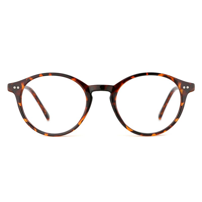 Men's blue light glasses with a classic round frame. Anti-strain eyewear for improved digital screen comfort.