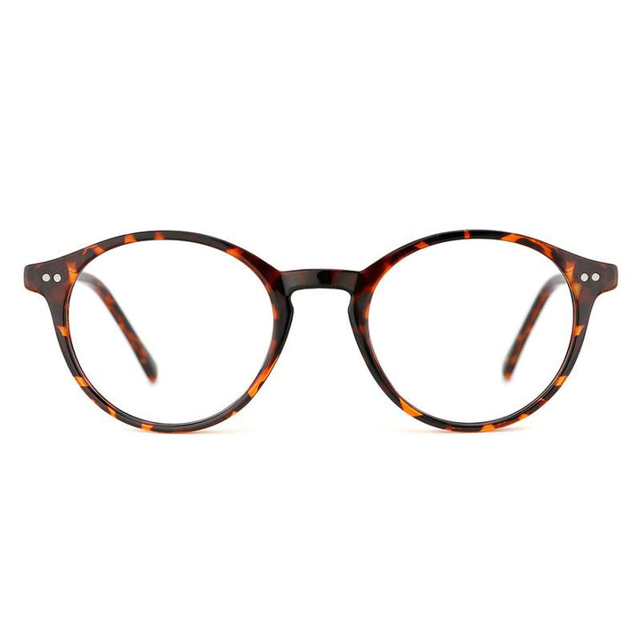 Men's blue light glasses with a classic round frame. Anti-strain eyewear for improved digital screen comfort.