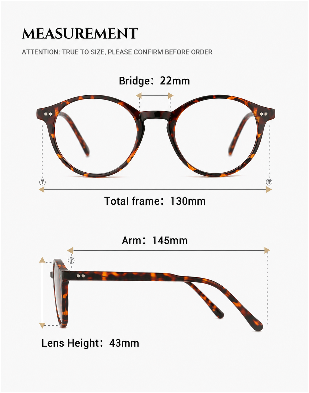 Classic men's round anti-blue light glasses. Acetate frames ensure digital comfort & reduce eye strain.