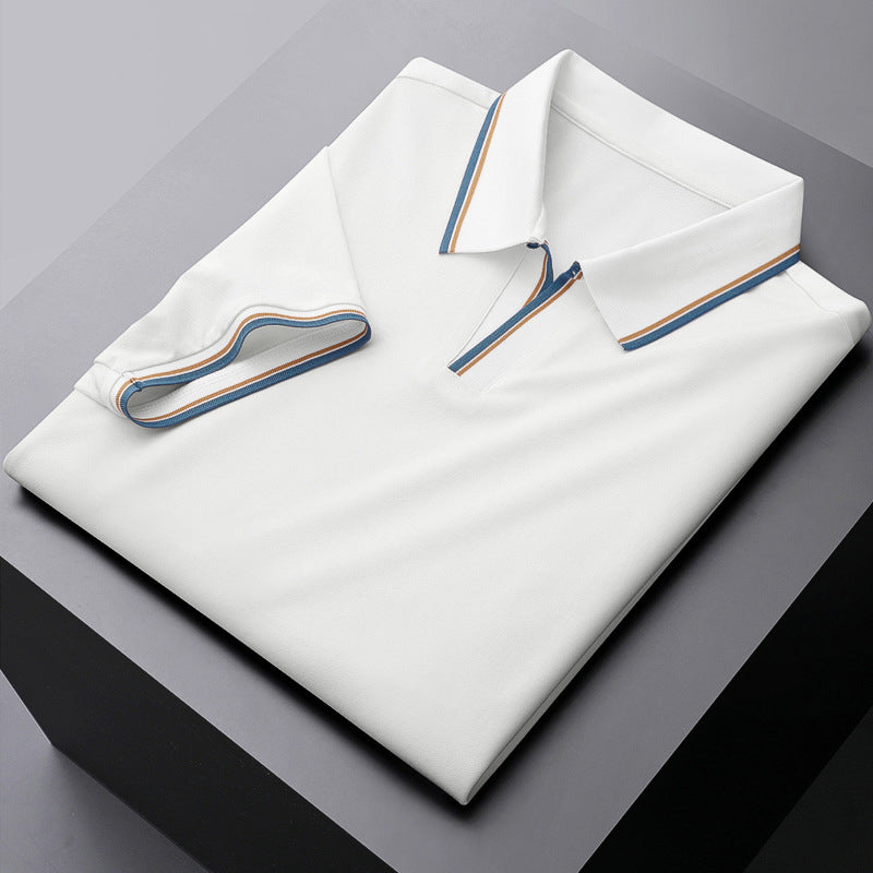 Men's everyday wear polo shirt, classic short sleeve with sophisticated contrast trim for versatile outfits.