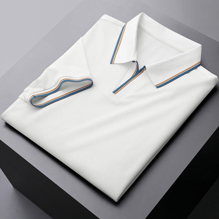 Men's everyday wear polo shirt, classic short sleeve with sophisticated contrast trim for versatile outfits.